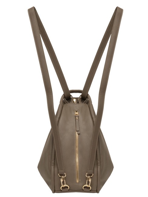 TRIO Rucsac din piele Nappa noroi - Genți femei