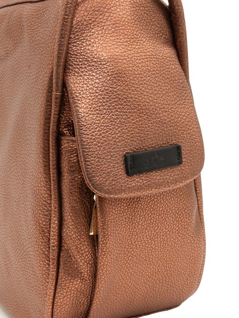 TRIO Rucsac din piele metalizata bronz - Genți femei