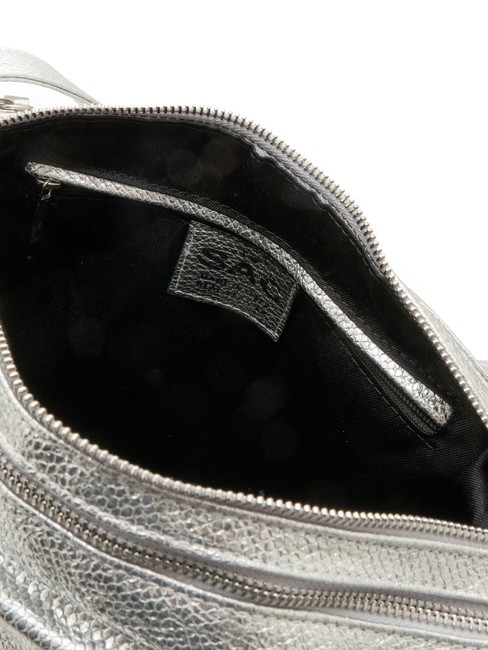 TRIO Rucsac din piele metalizata argint - Genți femei