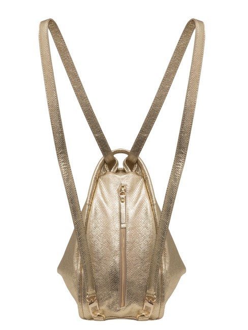 TRIO Rucsac din piele metalizata aur - Genți femei