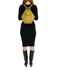 LESAC TRIO  Rucsac din piele ciocanita muştar - Genți femei - 5