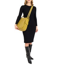 LESAC TRIO  Rucsac din piele ciocanita muştar - Genți femei - 6