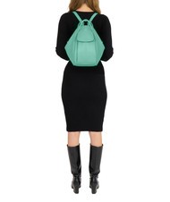 LESAC TRIO  Rucsac din piele ciocanita verde acvatic deschis - Genți femei - 5