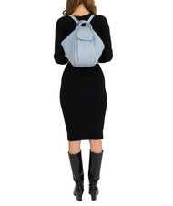 LESAC TRIO  Rucsac din piele ciocanita albastru pudra - Genți femei - 6