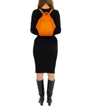 LESAC TRIO  Rucsac din piele ciocanita portocale - Genți femei - 5