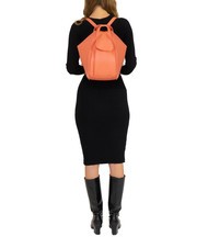 LESAC TRIO  Rucsac din piele ciocanita somon - Genți femei - 6