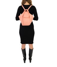 LESAC TRIO  Rucsac din piele ciocanita roz antic - Genți femei - 5