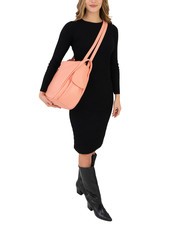 LESAC TRIO  Rucsac din piele ciocanita roz antic - Genți femei - 6