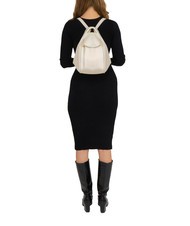 LESAC TRIO  Rucsac din piele ciocanita alb - Genți femei - 5