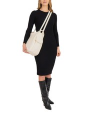 LESAC TRIO  Rucsac din piele ciocanita alb - Genți femei - 6