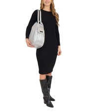 LESAC TRIO Rucsac din piele metalizata argint - Genți femei - 4