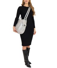 LESAC TRIO Rucsac din piele metalizata argint - Genți femei - 6