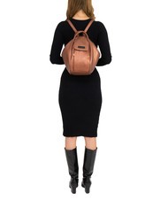 LESAC TRIO Rucsac din piele metalizata bronz - Genți femei - 5