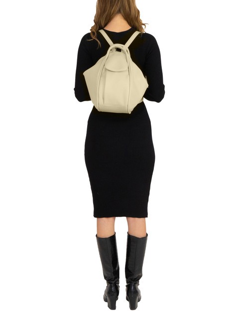 TRIO Rucsac din piele Nappa cremă - Genți femei