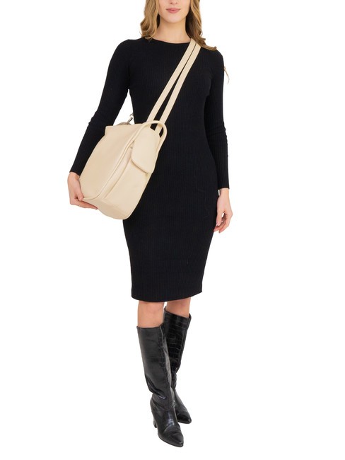 TRIO Rucsac din piele Nappa bej - Genți femei