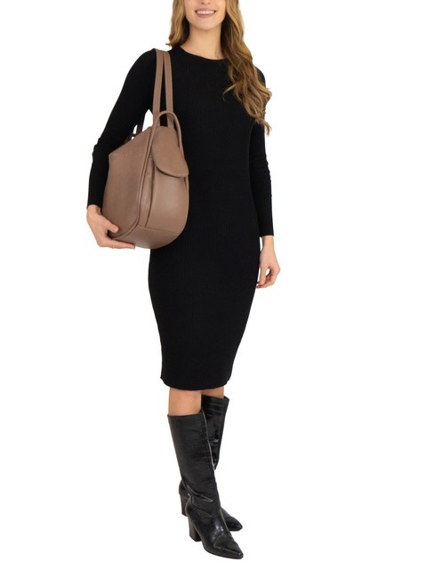 TRIO Rucsac din piele Nappa maro - Genți femei