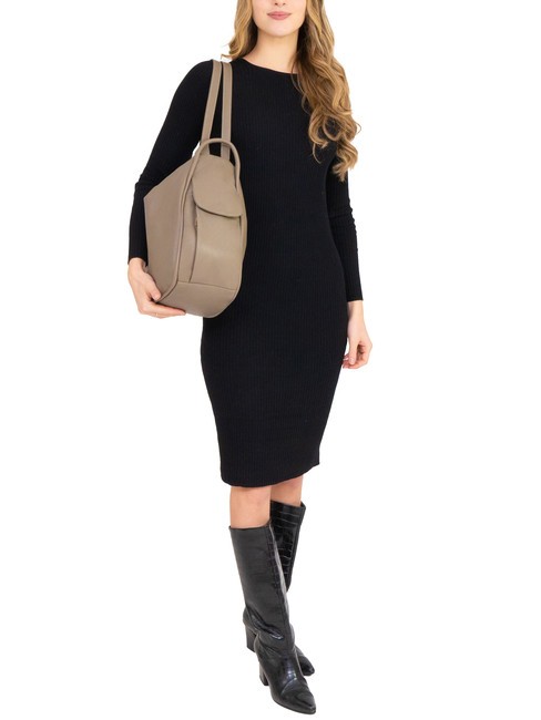 TRIO Rucsac din piele Nappa noroi - Genți femei