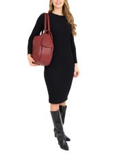 LESAC TRIO Rucsac din piele Nappa Burgundia - Genți femei - 4