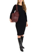 LESAC TRIO Rucsac din piele Nappa visiniu închis - Genți femei - 4