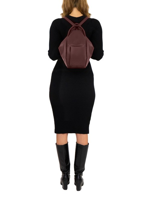 TRIO Rucsac din piele Nappa visiniu închis - Genți femei