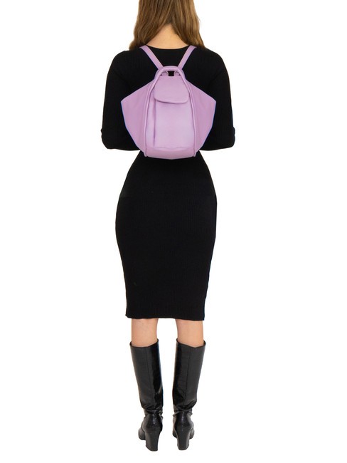 TRIO Rucsac din piele Nappa liliac - Genți femei