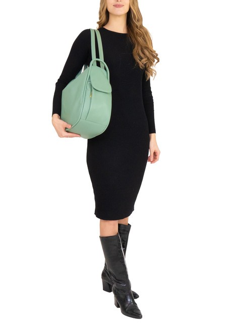 TRIO Rucsac din piele Nappa verde salvie - Genți femei