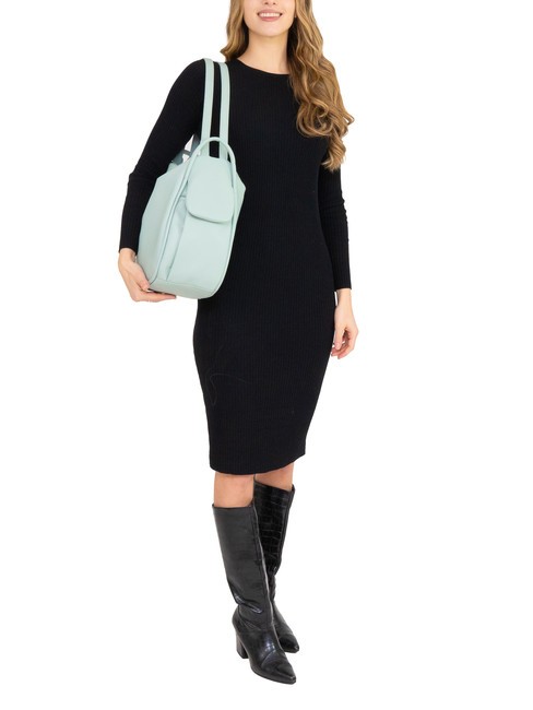 TRIO Rucsac din piele Nappa verde salvie mediu - Genți femei