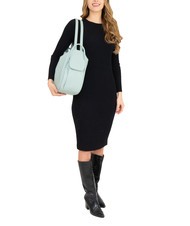 LESAC TRIO Rucsac din piele Nappa verde salvie mediu - Genți femei - 4