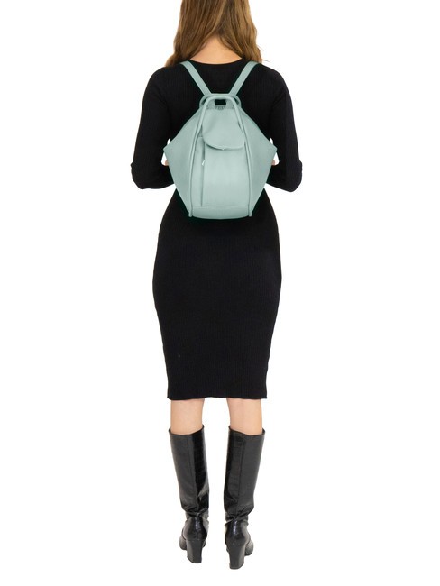 TRIO Rucsac din piele Nappa verde salvie mediu - Genți femei