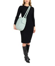 LESAC TRIO Rucsac din piele Nappa verde salvie mediu - Genți femei - 6