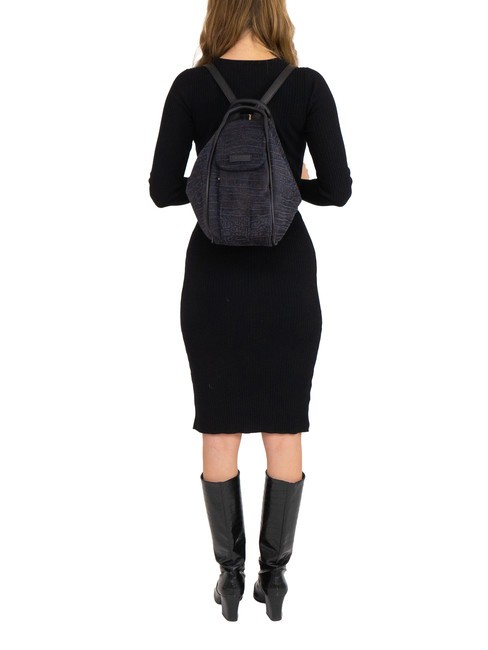 TRIO Rucsac din piele St cocos negru26 - Genți femei