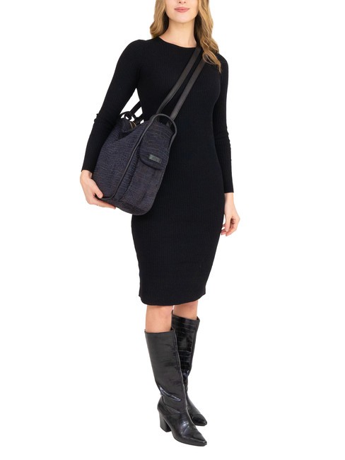 TRIO Rucsac din piele St cocos negru26 - Genți femei