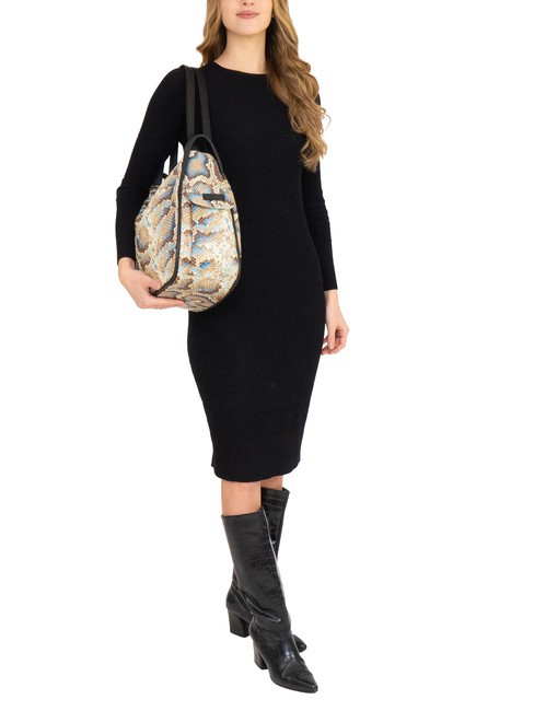 TRIO Geanta rucsac din piele St python piton gri - Genți femei