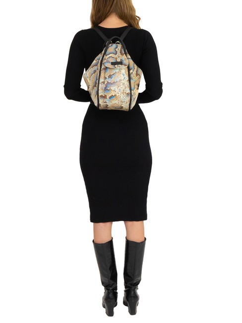 TRIO Geanta rucsac din piele St python piton gri - Genți femei