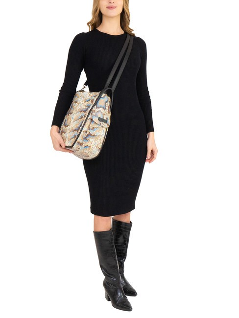 TRIO Geanta rucsac din piele St python piton gri - Genți femei