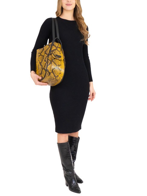 TRIO Geanta rucsac din piele St python piton maro - Genți femei