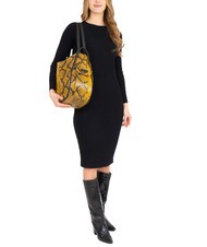 LESAC TRIO Geanta rucsac din piele St python piton maro - Genți femei - 4