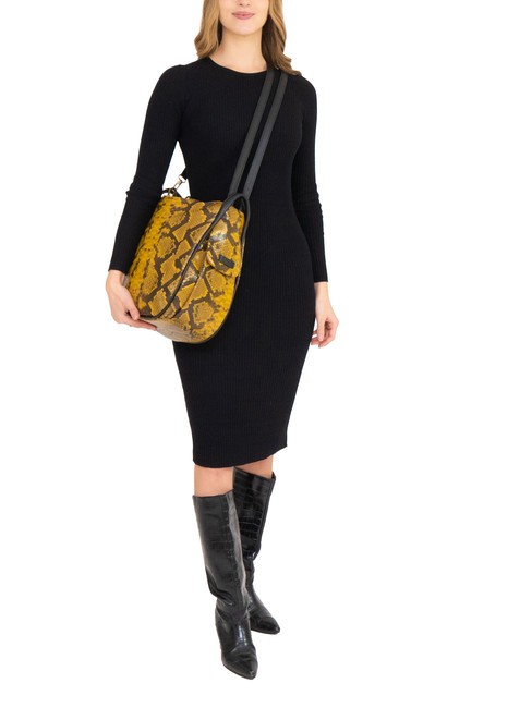 TRIO Geanta rucsac din piele St python piton maro - Genți femei