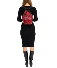 LESAC TRIO Geanta rucsac din piele St python piton roșu - Genți femei - 5