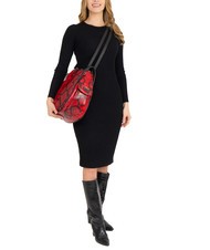 LESAC TRIO Geanta rucsac din piele St python piton roșu - Genți femei - 6