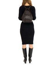 LESAC TRIO  Rucsac din piele ciocanita negru25 - Genți femei - 5