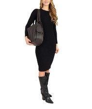 LESAC TRIO  Rucsac din piele ciocanita cafea25 - Genți femei - 4