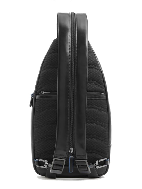 BLUE SQUARE Rucsac din piele cu un singur umar negru - Genți de umăr bărbați