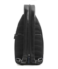 PIQUADRO BLUE SQUARE Rucsac din piele cu un singur umar negru - Genți de umăr bărbați - 3
