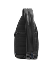 PIQUADRO BLUE SQUARE Rucsac din piele cu un singur umar negru - Genți de umăr bărbați - 4