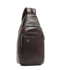 PIQUADRO BLUE SQUARE Rucsac din piele cu un singur umar MAHOGANY - Genți de umăr bărbați - 2