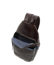 PIQUADRO BLUE SQUARE Rucsac din piele cu un singur umar MAHOGANY - Genți de umăr bărbați - 5
