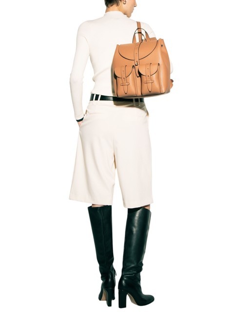 GARDENIA Rucsac din piele cu imprimeu Keria coniac - Genți femei