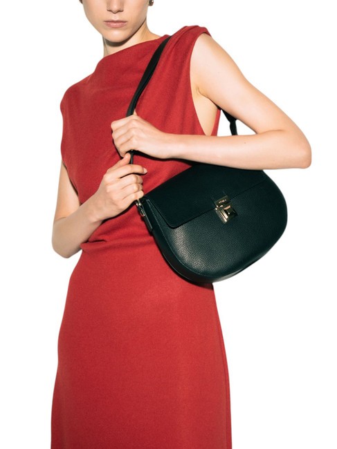 GLENN Geantă șa din piele cu imprimeu keria negru - Genți femei