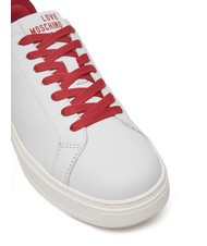 LOVE MOSCHINO BOLD 40 Tenisi din piele alb roșu - Pantofi femei - 5